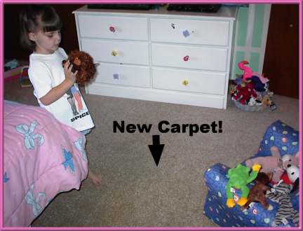 The reason I had the camera out in the first place! Her new carpet!